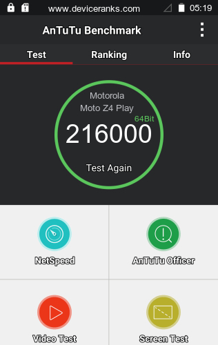 AnTuTu Motorola Moto Z4 Play