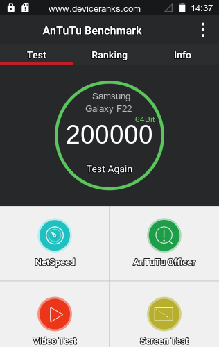 AnTuTu Samsung Galaxy F22